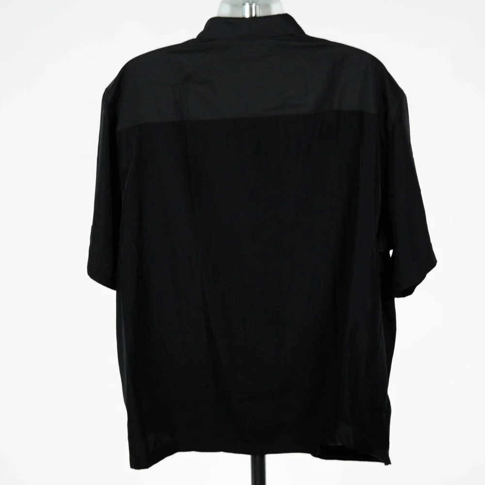 Cubavera Black Men's 3XL Guayabera Wedding Shirt Vertical Stripe Panel Big Tall